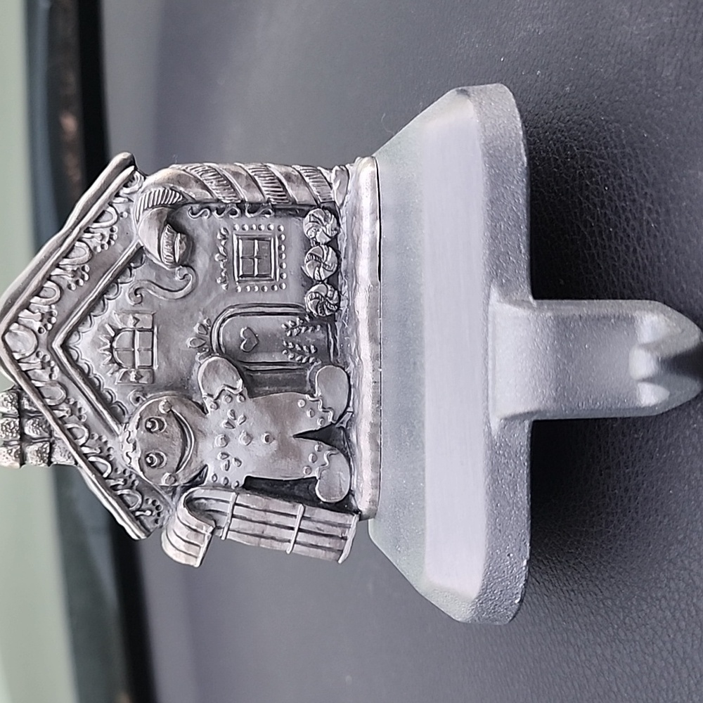 Lands' End Christmas Stocking Holder Gingerbread House 2020 USA Pewter Handmade